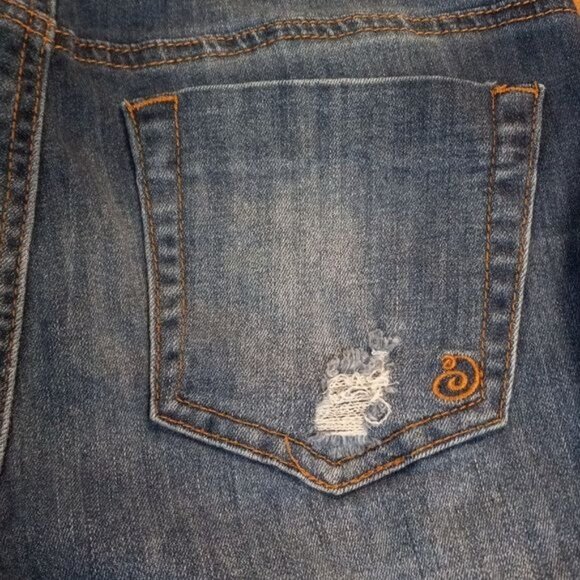 Indigo Rein Size 5 Shorts Juniors Denim Blue Jeans Destroyed Distressed Ripped - Picture 5 of 6